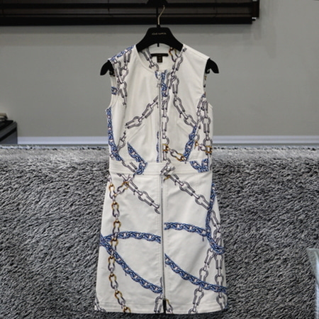 Louis Vuitton(루이비통) 16SS 화이트 데님 그래피티 로고 집업 드레스 원피스