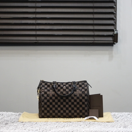 Louis Vuitton(루이비통) N41262 다미에 한정판 파이에트 블랙 스피디 30 토트백