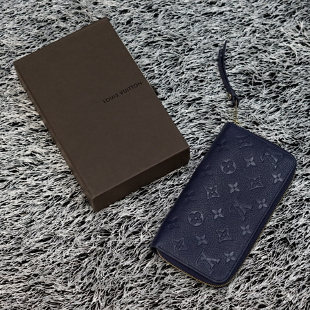 Louis Vuitton(루이비통) M60847 모노그램 앙프렝뜨 레더 네이비 시크릿 집업 장지갑