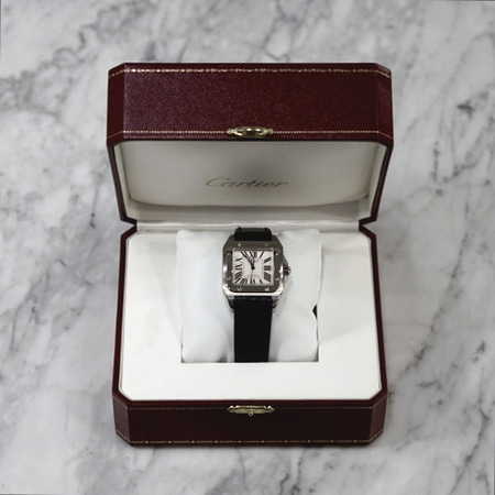 Cartier(까르띠에) W20106X8 산토스100 33MM M사이즈 오토매틱 가죽밴드 남여공용 시계