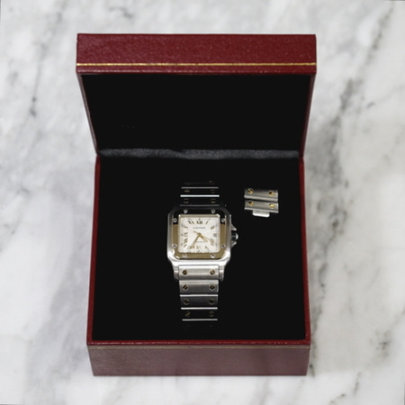 Cartier(까르띠에) 18K콤비 입체판 산토스 갈베 L사이즈 오토매틱 남성 시계