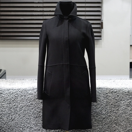 Louis Vuitton(루이비통) 100% 울 블랙 싱글 여성 코트
