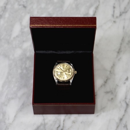 Rolex(롤렉스) 1601 18K골드콤비 DATEJUST(데이저스트) 가죽밴드 남성용 시계