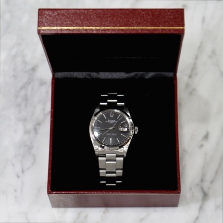 Rolex(롤렉스) 1500 DATE(데이트) 오이스터 블랙판 스틸 남성용 시계