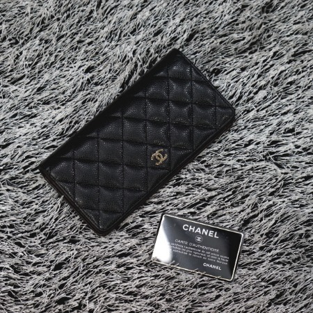 Chanel(샤넬) A31509 CC 골드메탈 블랙 캐비어 클래식 장지갑