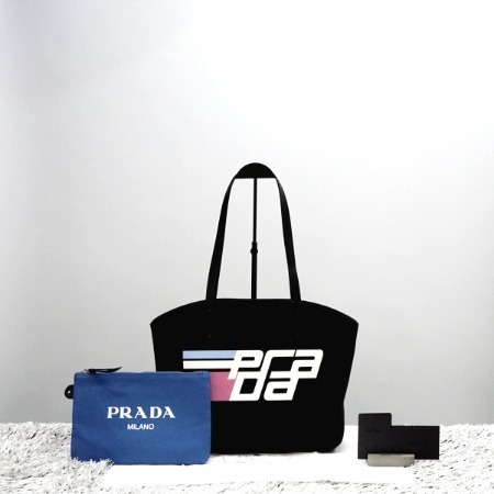 [새상품]Prada(프라다) 1BG221 캔버스 쇼퍼 숄더백DIS