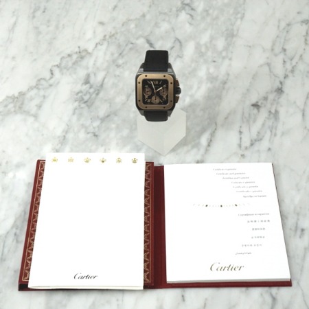 Cartier(까르띠에) W2020009 18K핑크골드 티타늄 XL사이즈 산토스100 오토매틱 남성 시계