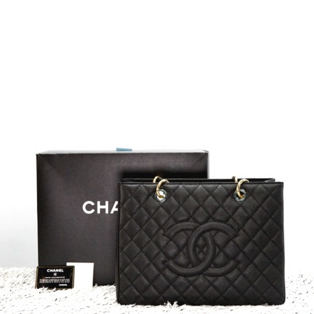 [새상품]Chanel(샤넬) A50995 그랜드샤핑 캐비어 블랙 금장체인 숄더백