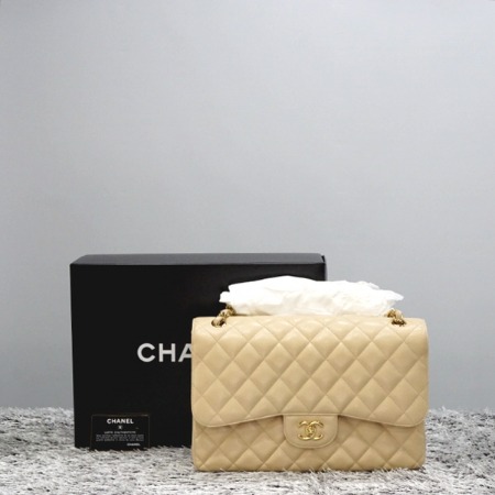 [새상품]Chanel(샤넬) A58600 캐비어 클래식 라지(점보) 금장체인 숄더백