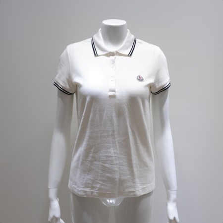 MONCLER(몽클레어) Maglia 아이보리 폴로 여성 반팔 티셔츠
