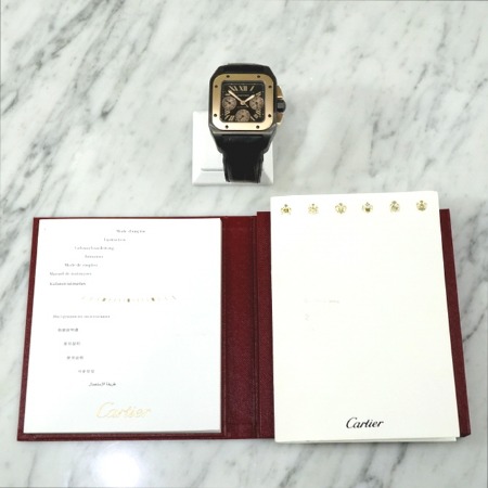 Cartier(까르띠에) W2020009 18K핑크골드 티타늄 XL사이즈 산토스100 오토매틱 남성 시계aa03078