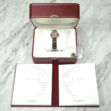 Cartier(까르띠에) W6920034 18K골드 콤비 발롱블루 스몰 자개판 여성 시계aa06019