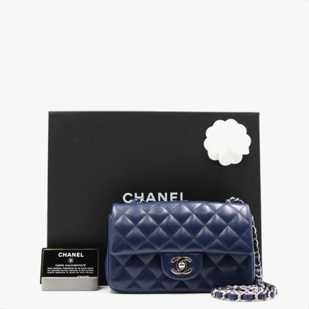 Chanel(샤넬) A69900 캐비어 뉴미니 클래식 플랩 은장체인 숄더백 겸 크로스백aa07469