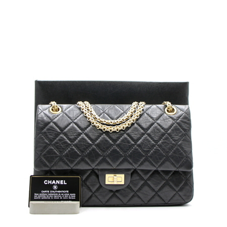 Chanel(샤넬) A37587 2.55 빈티지 미듐 블랙 금장체인 숄더백aa14691