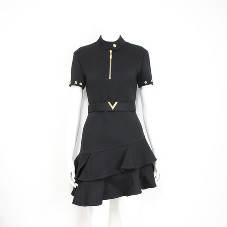 Louis Vuitton(루이비통) 1A607J 블랙 숏 슬리브 벨트 여성 드레스 원피스aa16623