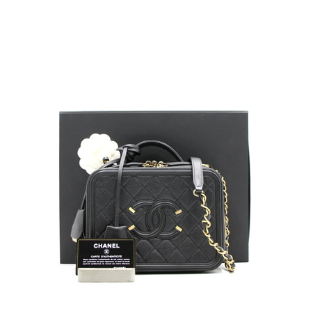 Chanel(샤넬) A93343 블랙 미듐 코스메틱 케이스 토트백 겸 숄더백aa16152