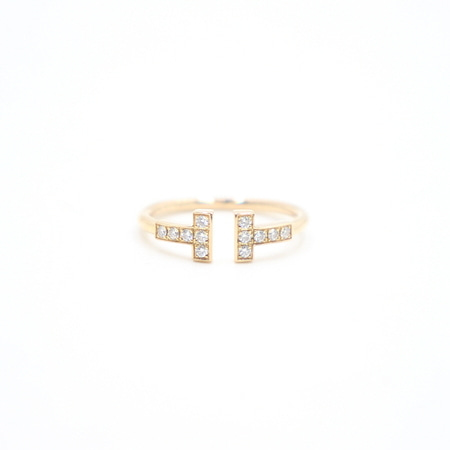 Tiffany(티파니) 18K로즈골드 다이아몬드 T와이어링 반지-10호11호aa16404