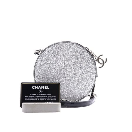 Chanel(샤넬) A91990 글리터 이브닝 라운드 원형 탬버린백 은장체인 숄더백 겸 크로스백aa17880