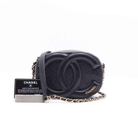 Chanel(샤넬) AS1757 블랙 램스킨 CC 카메라 케이스 금장체인 숄더백 겸 크로스백aa21619