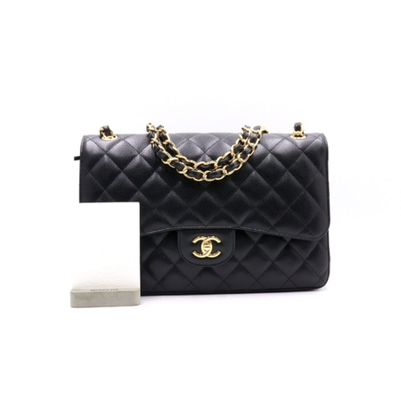 [21년]Chanel(샤넬) A58600 블랙 캐비어 클래식 라지(점보) 금장체인 숄더백aa31324
