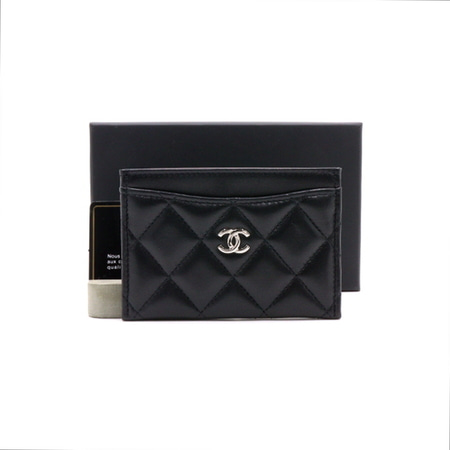 [미사용]Chanel(샤넬) AP0213 램스킨 클래식 은장CC 카드홀더 지갑aa32719