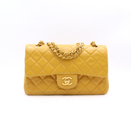 Chanel(샤넬) A01113 옐로우 빈티지 클래식 스몰 플랩 CC 금장체인 숄더백aa31587