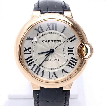 Cartier(까르띠에) W6900456 18K핑크골드금통(로즈골드) 발롱블루 36MM 오토매틱 가죽밴드 남여공용 시계aa29540