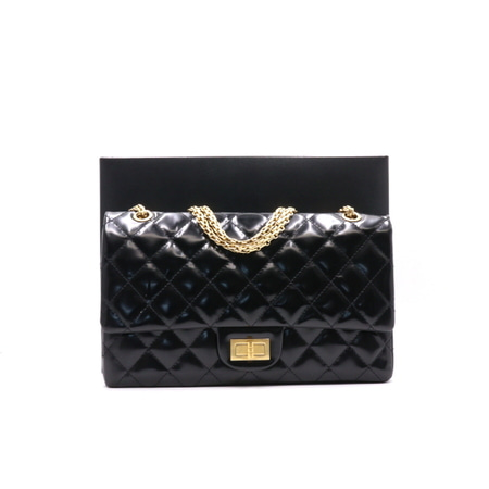 Chanel(샤넬) A37590 2.55 라지 빈티지 블랙 유광 금장체인 숄더백aa25095